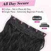 image:imageREECHO 24 1Pack 34 Full Head Curly Wave Clips in on Synthetic Hair Extensions HE008 Hairpieces for Women 5 Clips per PieceNatural BlackNatural Black  Wavy