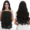 image:imageREECHO 24 1Pack 34 Full Head Curly Wave Clips in on Synthetic Hair Extensions HE008 Hairpieces for Women 5 Clips per PieceNatural BlackNatural Black