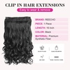 image:imageREECHO 24 1Pack 34 Full Head Curly Wave Clips in on Synthetic Hair Extensions HE008 Hairpieces for Women 5 Clips per PieceNatural BlackNatural Black