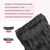 image:imageREECHO 24 1Pack 34 Full Head Curly Wave Clips in on Synthetic Hair Extensions HE008 Hairpieces for Women 5 Clips per PieceNatural BlackNatural Black