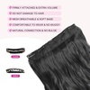 image:imageREECHO 24 1Pack 34 Full Head Curly Wave Clips in on Synthetic Hair Extensions HE008 Hairpieces for Women 5 Clips per PieceNatural BlackNatural Black