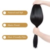 image:imageREECHO 24 1Pack 34 Full Head Curly Wave Clips in on Synthetic Hair Extensions HE008 Hairpieces for Women 5 Clips per PieceNatural BlackNatural BlackStraight