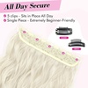 image:imageREECHO 24 1Pack 34 Full Head Curly Wave Clips in on Synthetic Hair Extensions HE008 Hairpieces for Women 5 Clips per PieceNatural BlackPlatinum Blonde  Wavy