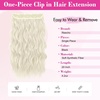 image:imageREECHO 24 1Pack 34 Full Head Curly Wave Clips in on Synthetic Hair Extensions HE008 Hairpieces for Women 5 Clips per PieceNatural BlackPlatinum Blonde  Wavy