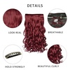 image:imageREECHO 24 1Pack 34 Full Head Curly Wave Clips in on Synthetic Hair Extensions HE008 Hairpieces for Women 5 Clips per PieceNatural BlackWine Red