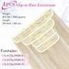image:imageREECHO 28 Straight Long 4 PCS Set Thick Clip in on Hair Extensions Dark Ash BlondeAsh Blonde with Highlights