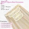 image:imageREECHO 28 Straight Long 4 PCS Set Thick Clip in on Hair Extensions Dark Ash BlondeAsh Blonde with Highlights