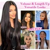 image:imageREECHO 28 Straight Long 4 PCS Set Thick Clip in on Hair Extensions Dark Ash BlondeAsh Brown with Platinum Blonde Highlights