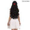 image:imageREECHO 28 Straight Long 4 PCS Set Thick Clip in on Hair Extensions Dark Ash BlondeBlack Brown  Curly