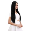 image:imageREECHO 28 Straight Long 4 PCS Set Thick Clip in on Hair Extensions Dark Ash BlondeBlack Brown  Straight