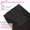 image:imageREECHO 28 Straight Long 4 PCS Set Thick Clip in on Hair Extensions Dark Ash BlondeBlack Brown  Straight