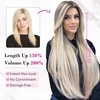 image:imageREECHO 28 Straight Long 4 PCS Set Thick Clip in on Hair Extensions Dark Ash BlondeBlack Brown  Straight