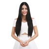 image:imageREECHO 28 Straight Long 4 PCS Set Thick Clip in on Hair Extensions Dark Ash BlondeBlack Brown  Straight