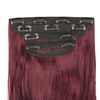 image:imageREECHO 28 Straight Long 4 PCS Set Thick Clip in on Hair Extensions Dark Ash BlondeBurgundy  Curly