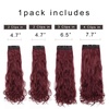 image:imageREECHO 28 Straight Long 4 PCS Set Thick Clip in on Hair Extensions Dark Ash BlondeBurgundy  Curly