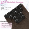 image:imageREECHO 28 Straight Long 4 PCS Set Thick Clip in on Hair Extensions Dark Ash BlondeChocolate Brown