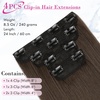 image:imageREECHO 28 Straight Long 4 PCS Set Thick Clip in on Hair Extensions Dark Ash BlondeChocolate Brown