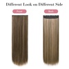 image:imageREECHO 28 Straight Long 4 PCS Set Thick Clip in on Hair Extensions Dark Ash BlondeChocolate Brown with Blonde Highlights  Straight