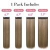 image:imageREECHO 28 Straight Long 4 PCS Set Thick Clip in on Hair Extensions Dark Ash BlondeChocolate Brown with Blonde Highlights  Straight