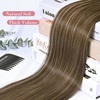 image:imageREECHO 28 Straight Long 4 PCS Set Thick Clip in on Hair Extensions Dark Ash BlondeChocolate Brown with Blonde Highlights  Straight