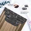 image:imageREECHO 28 Straight Long 4 PCS Set Thick Clip in on Hair Extensions Dark Ash BlondeChocolate Brown with Blonde Highlights  Straight