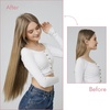image:imageREECHO 28 Straight Long 4 PCS Set Thick Clip in on Hair Extensions Dark Ash BlondeChocolate Brown with Blonde Highlights  Straight