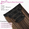 image:imageREECHO 28 Straight Long 4 PCS Set Thick Clip in on Hair Extensions Dark Ash BlondeChocolate Brown with Golden Highlights