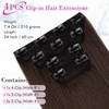image:imageREECHO 28 Straight Long 4 PCS Set Thick Clip in on Hair Extensions Dark Ash BlondeChocolate Deep Brown  Straight