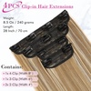 image:imageREECHO 28 Straight Long 4 PCS Set Thick Clip in on Hair Extensions Dark Ash BlondeDark Blonde with Highlights