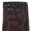 image:imageREECHO 28 Straight Long 4 PCS Set Thick Clip in on Hair Extensions Dark Ash BlondeDark Brown  Curly