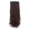 image:imageREECHO 28 Straight Long 4 PCS Set Thick Clip in on Hair Extensions Dark Ash BlondeDark Brown  Curly