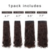 image:imageREECHO 28 Straight Long 4 PCS Set Thick Clip in on Hair Extensions Dark Ash BlondeDark Brown  Curly