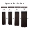 image:imageREECHO 28 Straight Long 4 PCS Set Thick Clip in on Hair Extensions Dark Ash BlondeDark Brown