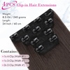 image:imageREECHO 28 Straight Long 4 PCS Set Thick Clip in on Hair Extensions Dark Ash BlondeDark Brown