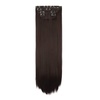 image:imageREECHO 28 Straight Long 4 PCS Set Thick Clip in on Hair Extensions Dark Ash BlondeDark Brown with Little Reddish  Straight