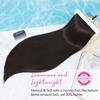 image:imageREECHO 28 Straight Long 4 PCS Set Thick Clip in on Hair Extensions Dark Ash BlondeDark Brown with Little Reddish  Straight