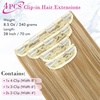 image:imageREECHO 28 Straight Long 4 PCS Set Thick Clip in on Hair Extensions Dark Ash BlondeGolden Blonde with Highlights