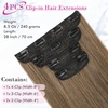 image:imageREECHO 28 Straight Long 4 PCS Set Thick Clip in on Hair Extensions Dark Ash BlondeLight Ash Brown