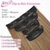 image:imageREECHO 28 Straight Long 4 PCS Set Thick Clip in on Hair Extensions Dark Ash BlondeLight Brown with Highlights