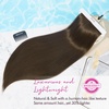 image:imageREECHO 28 Straight Long 4 PCS Set Thick Clip in on Hair Extensions Dark Ash BlondeLight Chocolate Brown  Straight