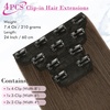 image:imageREECHO 28 Straight Long 4 PCS Set Thick Clip in on Hair Extensions Dark Ash BlondeLight Chocolate Brown  Straight