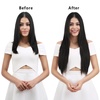 image:imageREECHO 28 Straight Long 4 PCS Set Thick Clip in on Hair Extensions Dark Ash BlondeMedium Ash Brown  Straight