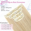 image:imageREECHO 28 Straight Long 4 PCS Set Thick Clip in on Hair Extensions Dark Ash BlondeMedium Blonde