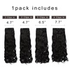 image:imageREECHO 28 Straight Long 4 PCS Set Thick Clip in on Hair Extensions Dark Ash BlondeNatural Black  Curly