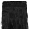image:imageREECHO 28 Straight Long 4 PCS Set Thick Clip in on Hair Extensions Dark Ash BlondeNatural Black  Curly
