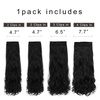 image:imageREECHO 28 Straight Long 4 PCS Set Thick Clip in on Hair Extensions Dark Ash BlondeNatural Black  Curly