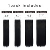 image:imageREECHO 28 Straight Long 4 PCS Set Thick Clip in on Hair Extensions Dark Ash BlondeNatural Black  Straight