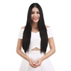 image:imageREECHO 28 Straight Long 4 PCS Set Thick Clip in on Hair Extensions Dark Ash BlondeNatural Black  Straight