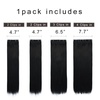 image:imageREECHO 28 Straight Long 4 PCS Set Thick Clip in on Hair Extensions Dark Ash BlondeNatural Black  Straight