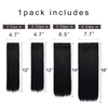image:imageREECHO 28 Straight Long 4 PCS Set Thick Clip in on Hair Extensions Dark Ash BlondeNatural Black  Straight